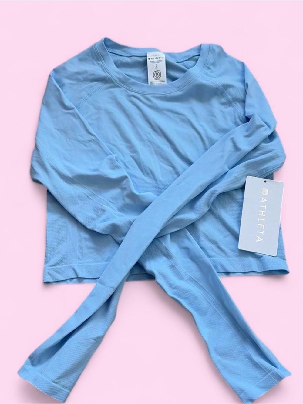 NWT Athleta Blue Long-Sleeve Active Tee